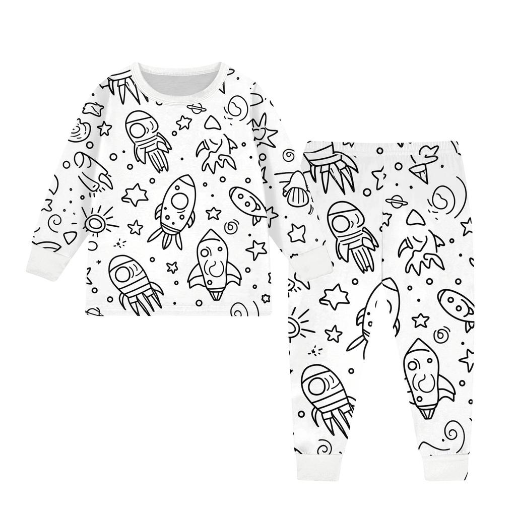 Детский раскрашиваемый брючный комплект для мальчиков и девочек, забавные наряды из 2 предметов, расписанные вручную в стиле DIY, мультяшные комплекты одежды для раскрашивания