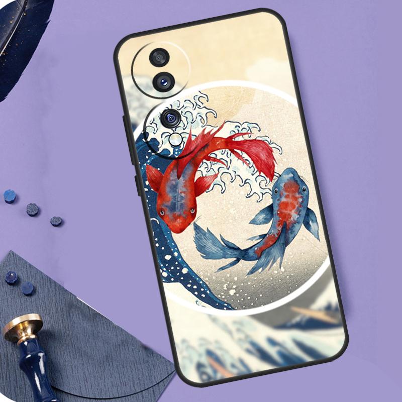 Татуировка Японский Карп Дракон Волна Для Honor X8a X9a X6a X7a X6 X7 X8 X9 X8b X9b Honor Magic 6 Pro 50 70 90 Magic 5 Lite Чехол