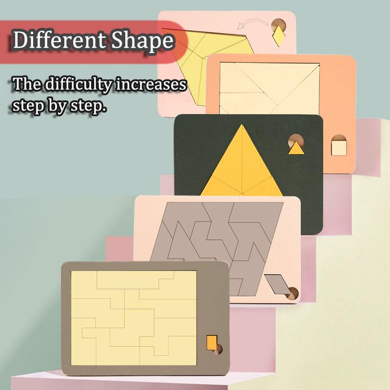 Деревянные геометрические головоломки Задание Невозможное Выжигание мозга Декомпрессия IQ Головоломка для ума Тик-так-тои для взрослых и детей