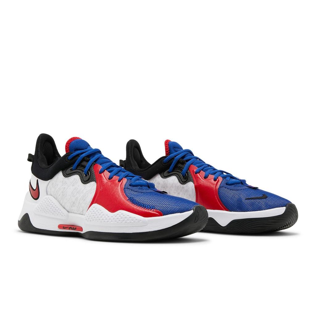 Nike PG 5 'White University Red' (Unisex) White / University Red / Rush Blue / Black Basketball Shoes CW3143 101