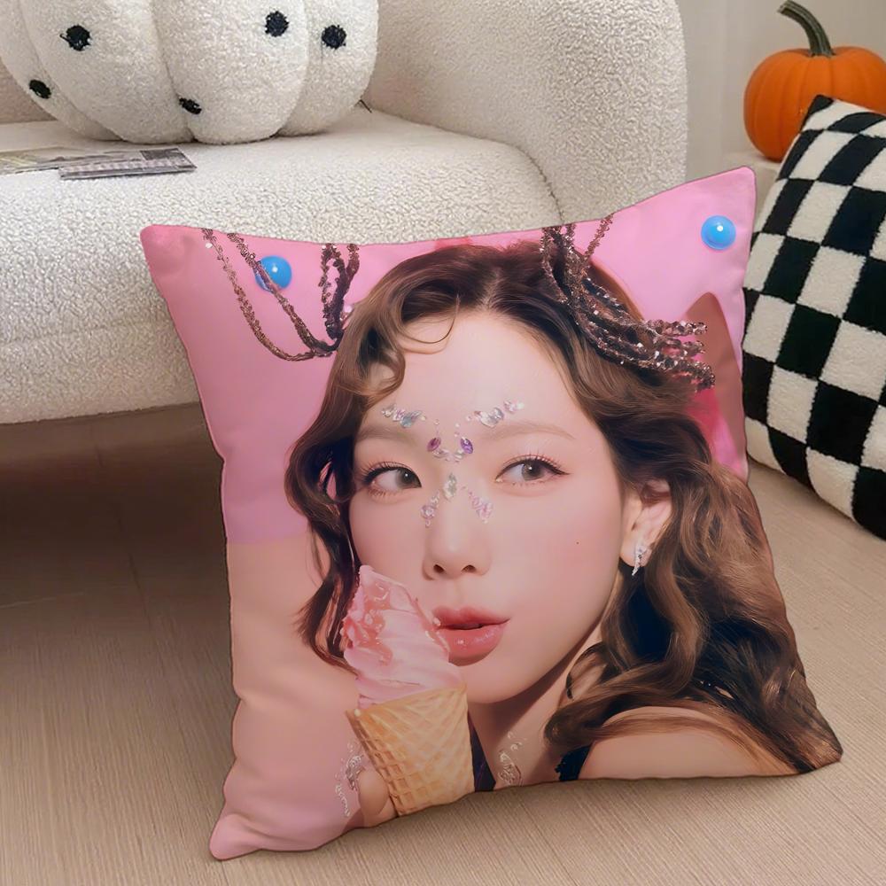 singer powerful TTaeyeon Cushion Cover Throw Pillow Cover Hidden Button Durable Polyester Chair Cushion