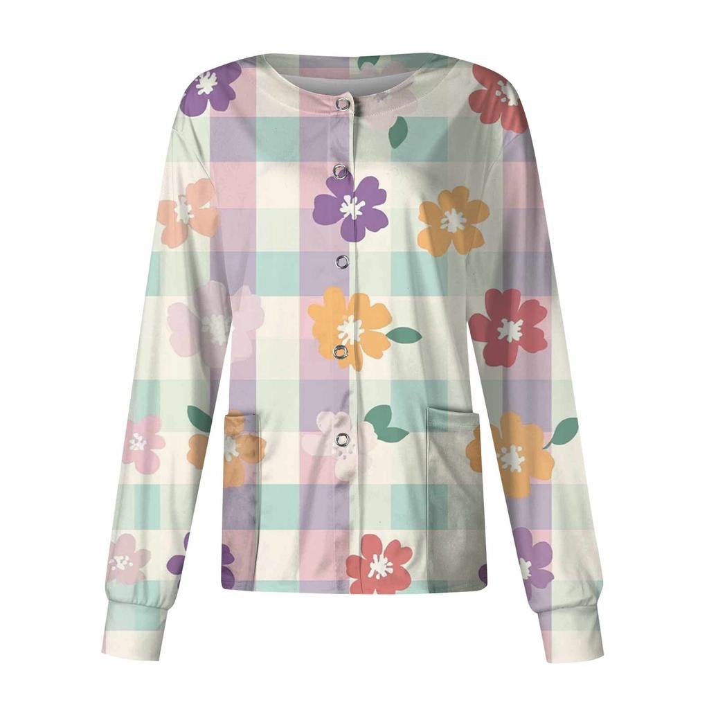 Женский однобортный защитный комбинезон с длинным рукавом и карманом, рабочий воротник-стойка, кардиган, куртка, топ