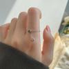Sweet Trendy Adjustable Chain Bead Punk Women Rings Korean Finger Rings Finger Jewelry Heart