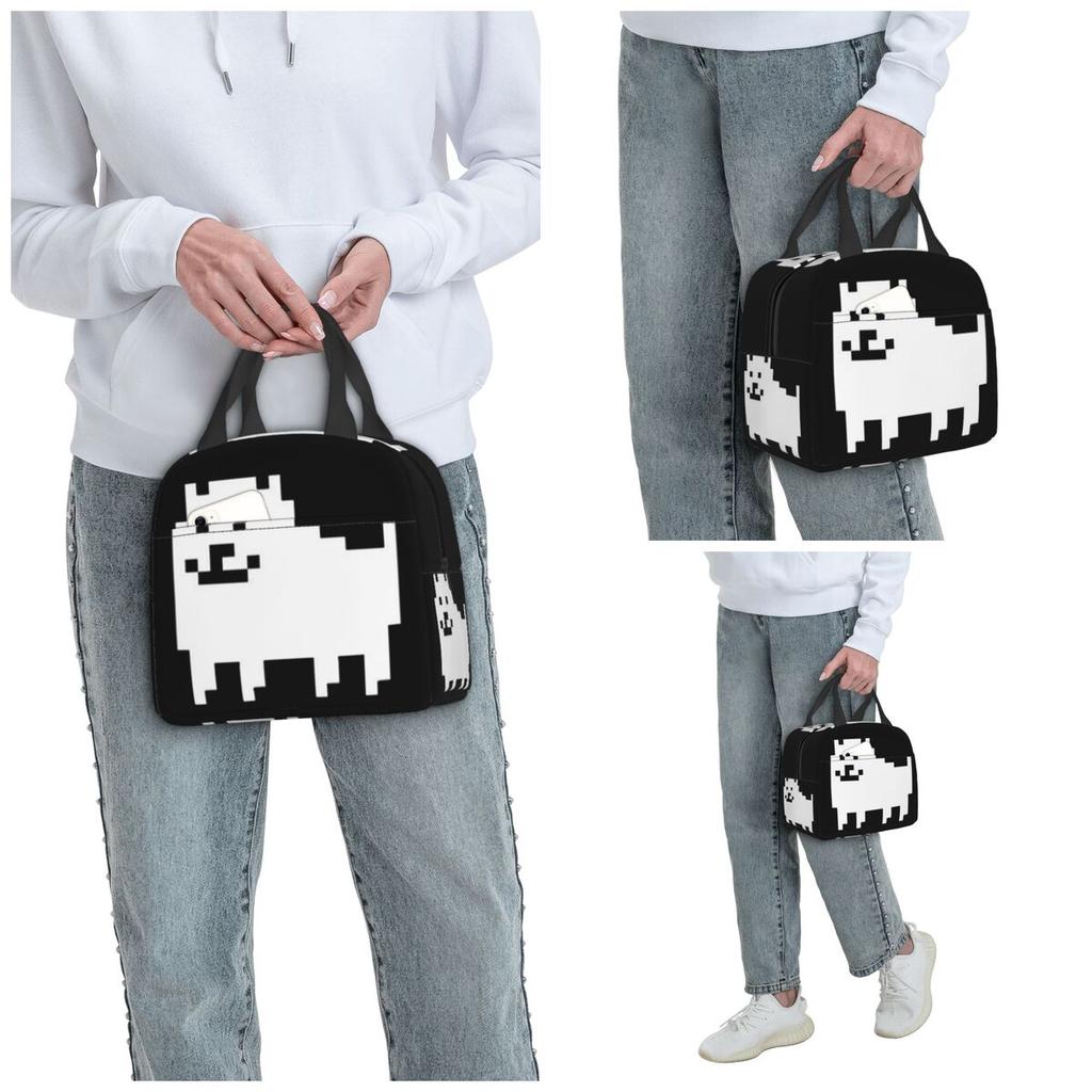 Undertale Раздражающая Собака Изолированный Ланч-Бэг для Женщин Офисный Охладитель Термоконтейнер для Еды Сумка-Тоут Портативные Ланч-Боксы Контейнер