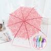 Korean Umbrella Folding Cute Korean Mini Fresh Simple Sen Series Trifold Japanese Cherry Blossom Transparent Umbrella