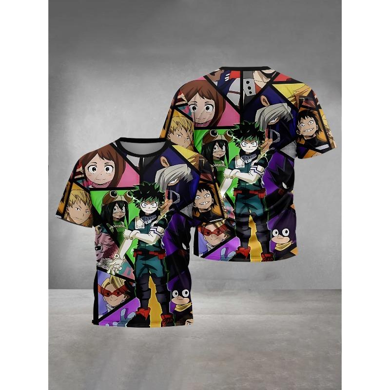 Детская одежда Повседневная Удобная С коротким рукавом Модная С мультяшным принтом Футболки Мальчики