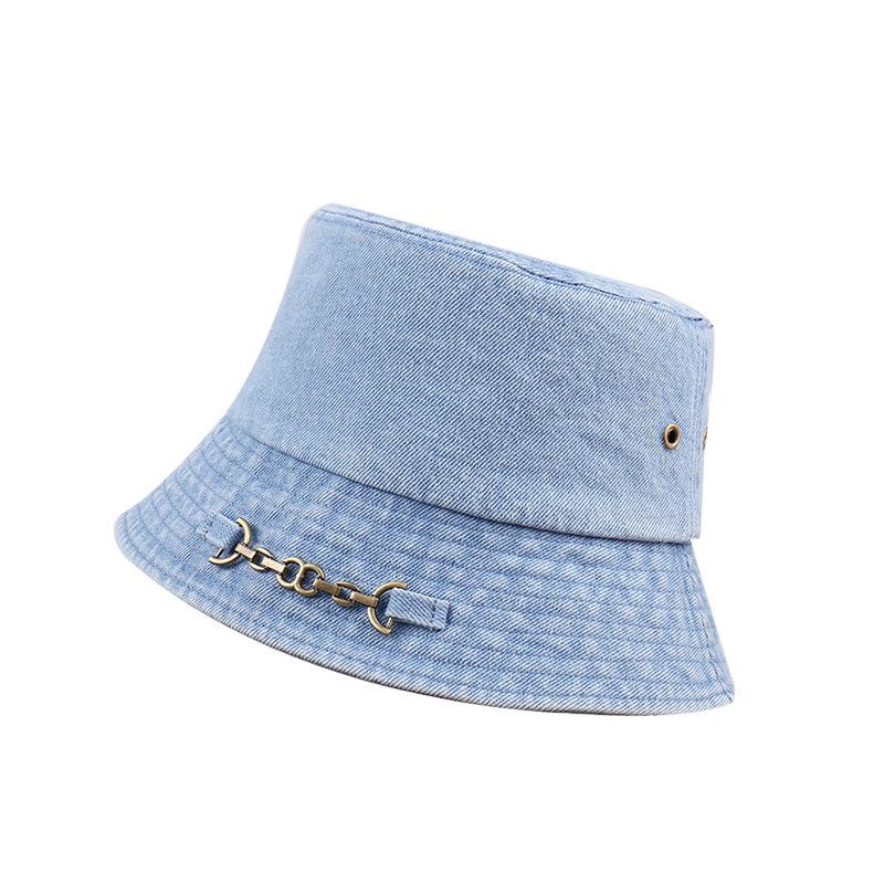 Spring and Autumn New Washed Denim Fisherman Hat Children's Fashion Versatile Outdoor Shade Basin Hat Foreign Gas Bucket Hat