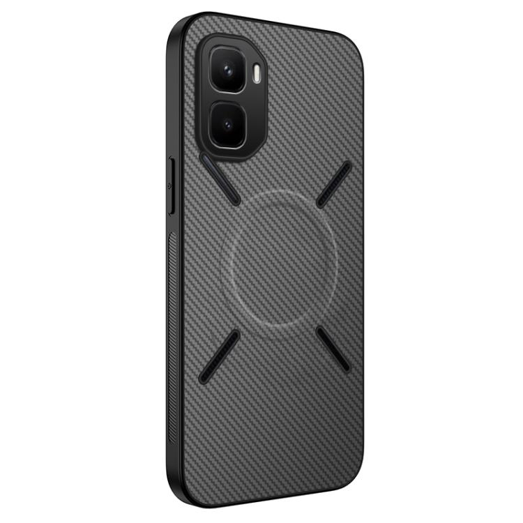 TQ Series Magnetic Carbon Fiber Texture PC Hybrid TPU Phone Case For Infinix Note 60 Ultra 5G, Anti-Slip Slim Protective Cover