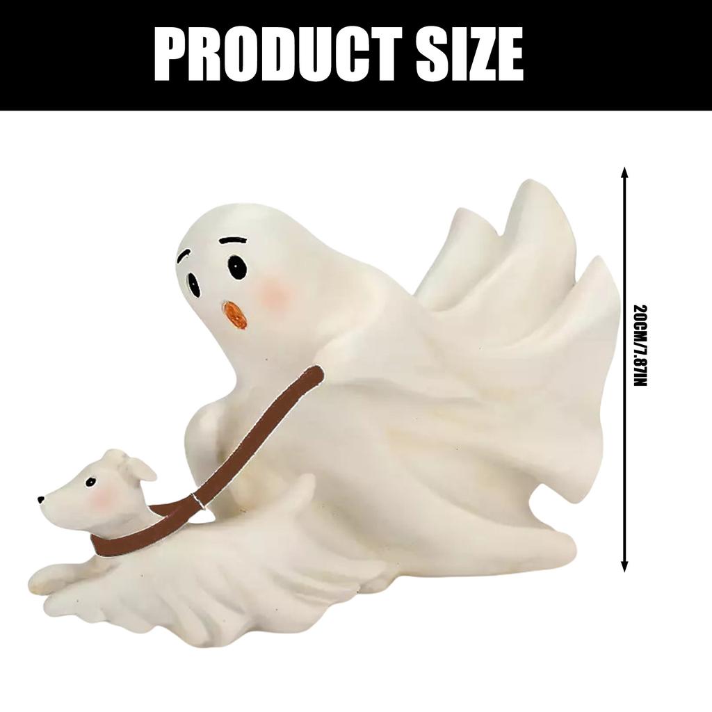 Unique Ghostly Walking Dog Statue Resins Crafts Figurine Ornament for Halloween Festivals Home and Garden Decoration