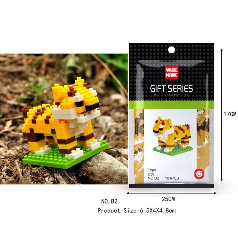 Mini Animals Micro Particle Building Blocks Diamond Bricks Cat Dog Parrot Corgi Flamingo Models Assembly Toys For Kids Children