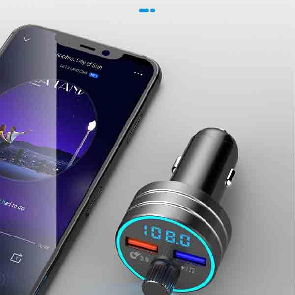 Автомобильный FM-трансмиттер вспомогательный модулятор Bluetooth-соединение динамик автомобильный комплект mp3-плеер адаптер с быстрой зарядкой 5 В / 2 А