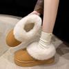 Теплые ботинки женские зимние туфли на плоской подошве короткие плюшевые меховые ботильоны повседневная обувь спортивные замшевые мотоциклетные ботинки
