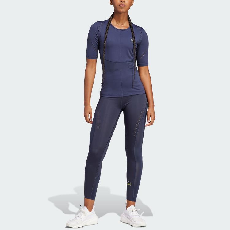 adidas X Stella Mccartney Лого Футболка Женские Топы Темно-синий IB6783