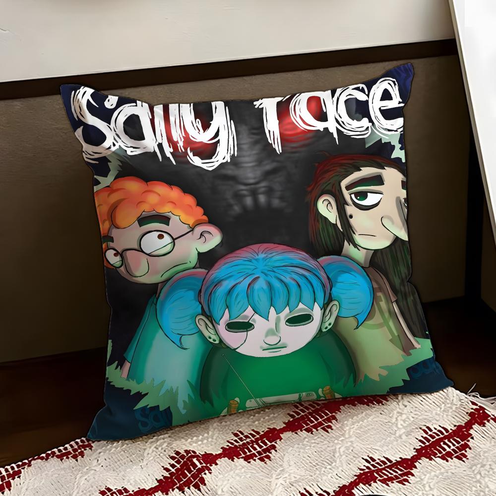 Подушка-подушка SSally FFace Cushion Cover Двусторонняя Мягкая Прочная Наволочка для Дома Автомобиля Многоцелевое Использование для Ежедневного Комфорта