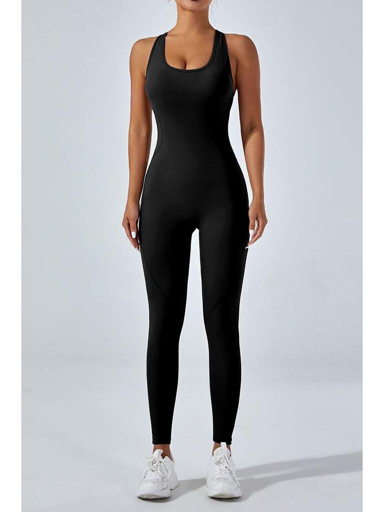 Европейский и американский сексуальный комбинезон для йоги с открытой спиной - высокоэластичные цельные брюки для активного отдыха