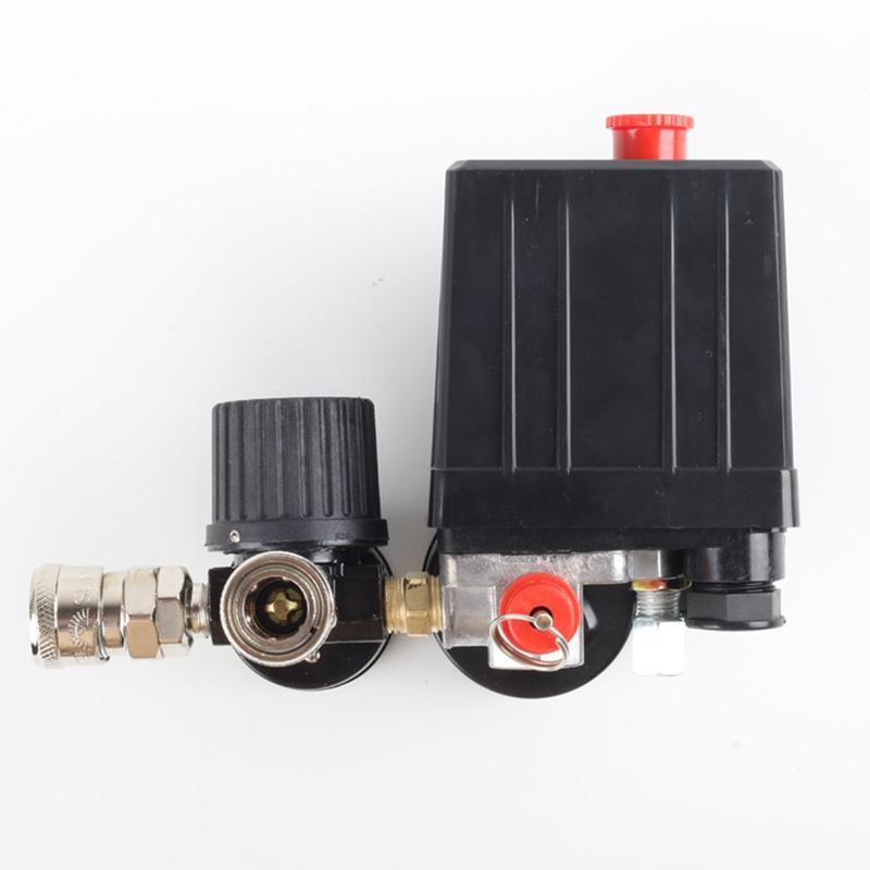 1pec Air Compressor Pump Pressure Control Switch 3000L/Min Air Pump Control Valve 0-180 PSI Gauge 220V/380V Regulator Duty
