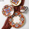 Керамическая обеденная тарелка, ручная роспись, в западном стиле, тарелки для стейка, фруктовница, суповая тарелка, тарелки для суши, салатница, тарелки для десертов, блюдо