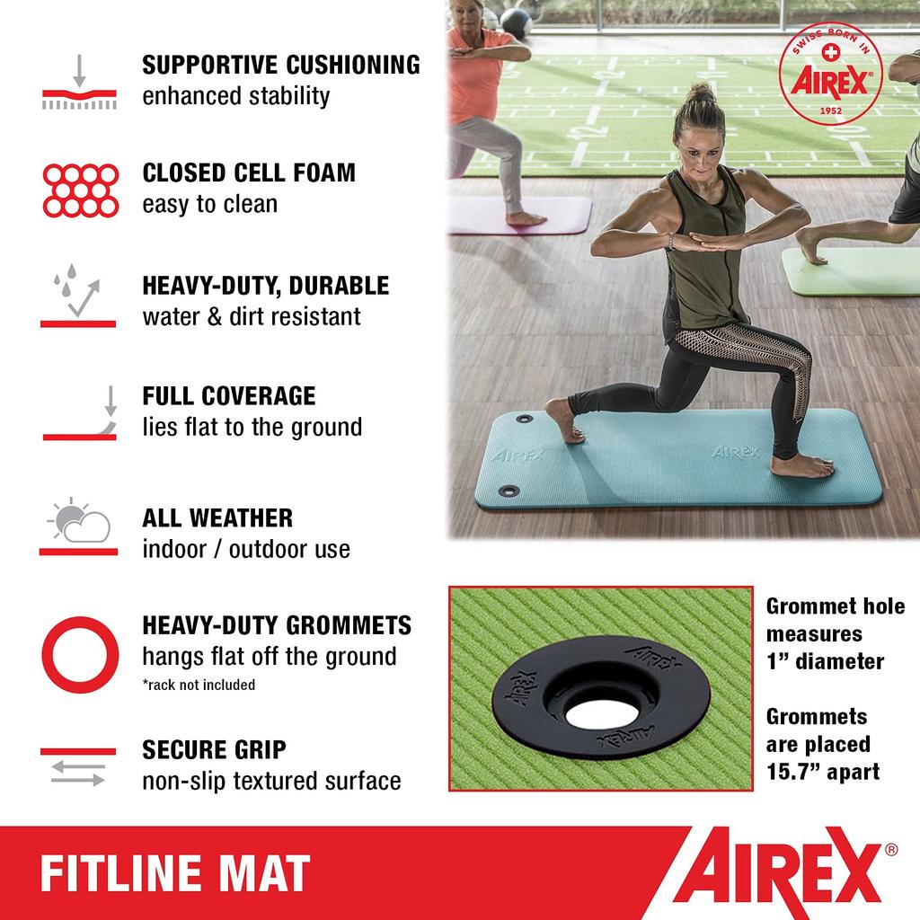 AIREX Fitline 180 Training 10mm FITLINE Charcoal Mat, Thick, Charcoal, 180, FITLINE180SI,