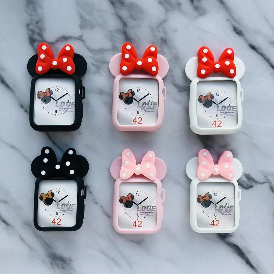 Мягкие силиконовые чехлы Для Apple Watch 11 10 9 8 7 46мм 45мм 41 42мм Девочки Мультяшные МИЛЫЕ Защитные Для iWatch 6 Se 44мм 40мм