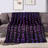 Purple Norse Rune Symbols on Black Background Patterned flannel blanket perfect for the bedroom living room, sofa, or a little nap