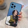 B-Билли Айлиш Певица Чехол для телефона Для iPhone 17,16,15,14,13,12,11 Plus,Pro Max,XS,Мягкий силиконовый Черный чехол