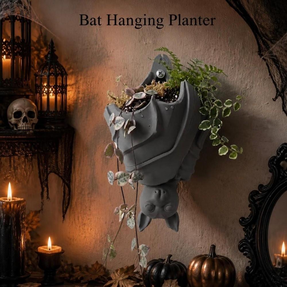 Halloween Bat Hanging Planter Gothic Style Hanging Succulent Planter Halloween Decoration