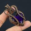 В форме сердца фиолетовый флэш-лабрадорит драгоценный камень медная проволока обернутая подвеска ручной работы ювелирный подарок