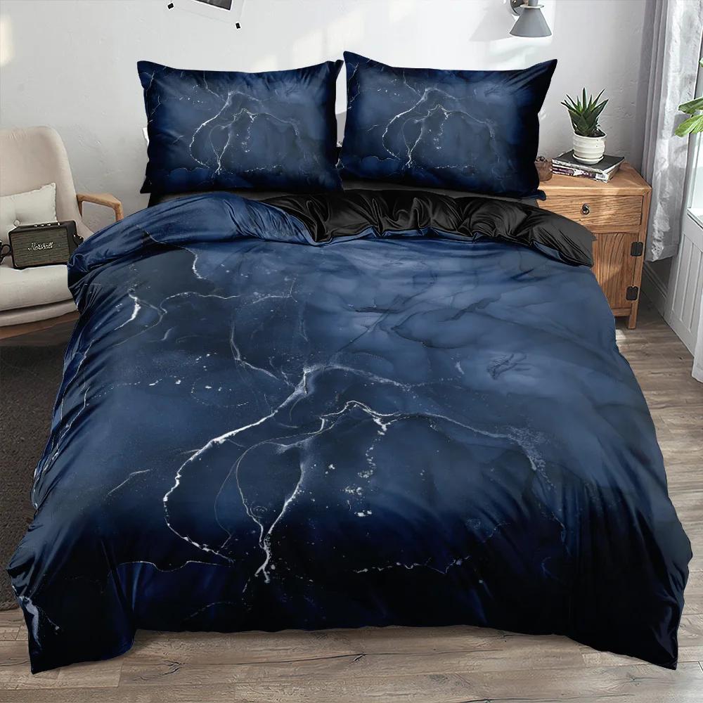 Классический 3D мраморный комплект стеганого одеяла Комплекты постельного белья Покрывала для одеял Наволочки Пододеяльник из 3 предметов Постельное белье Покрывала 140x200
