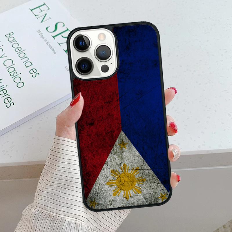Ph Philippines Flag Plastic Black Phone Case For IPhone 18 17 Air 15 16 16e 14 13 12 11 Pro Max Coque PLUS mobile fundas