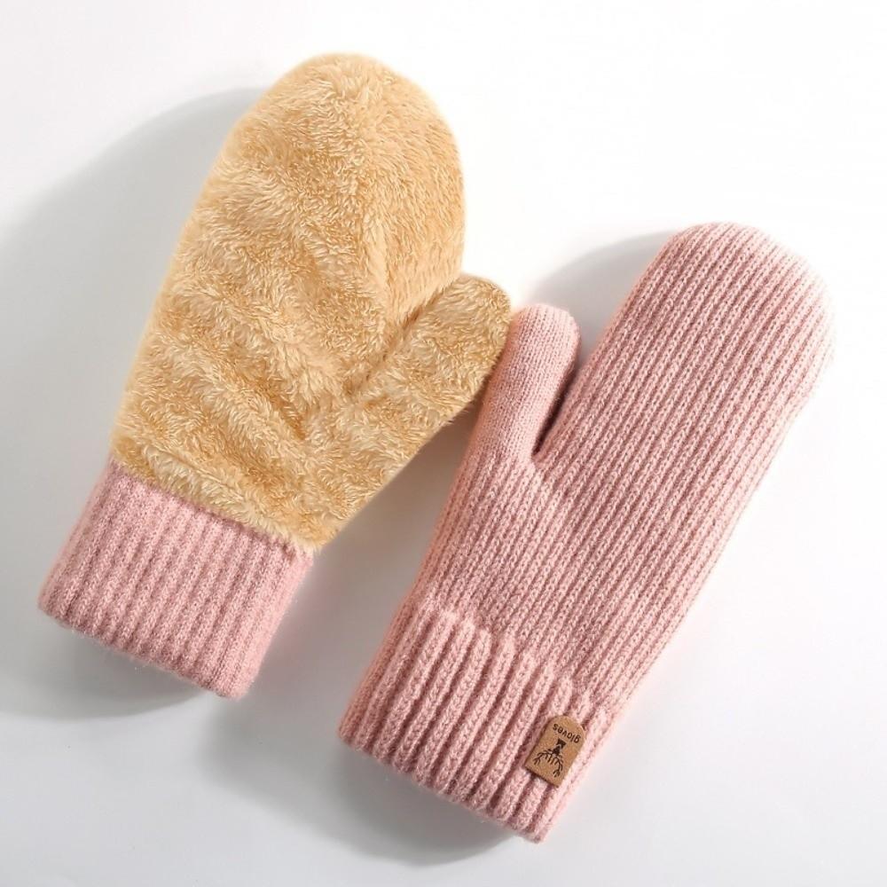 Thick Double-Layer Mittens Warm Knit Mittens Suitable Warm Gloves Cold Weather