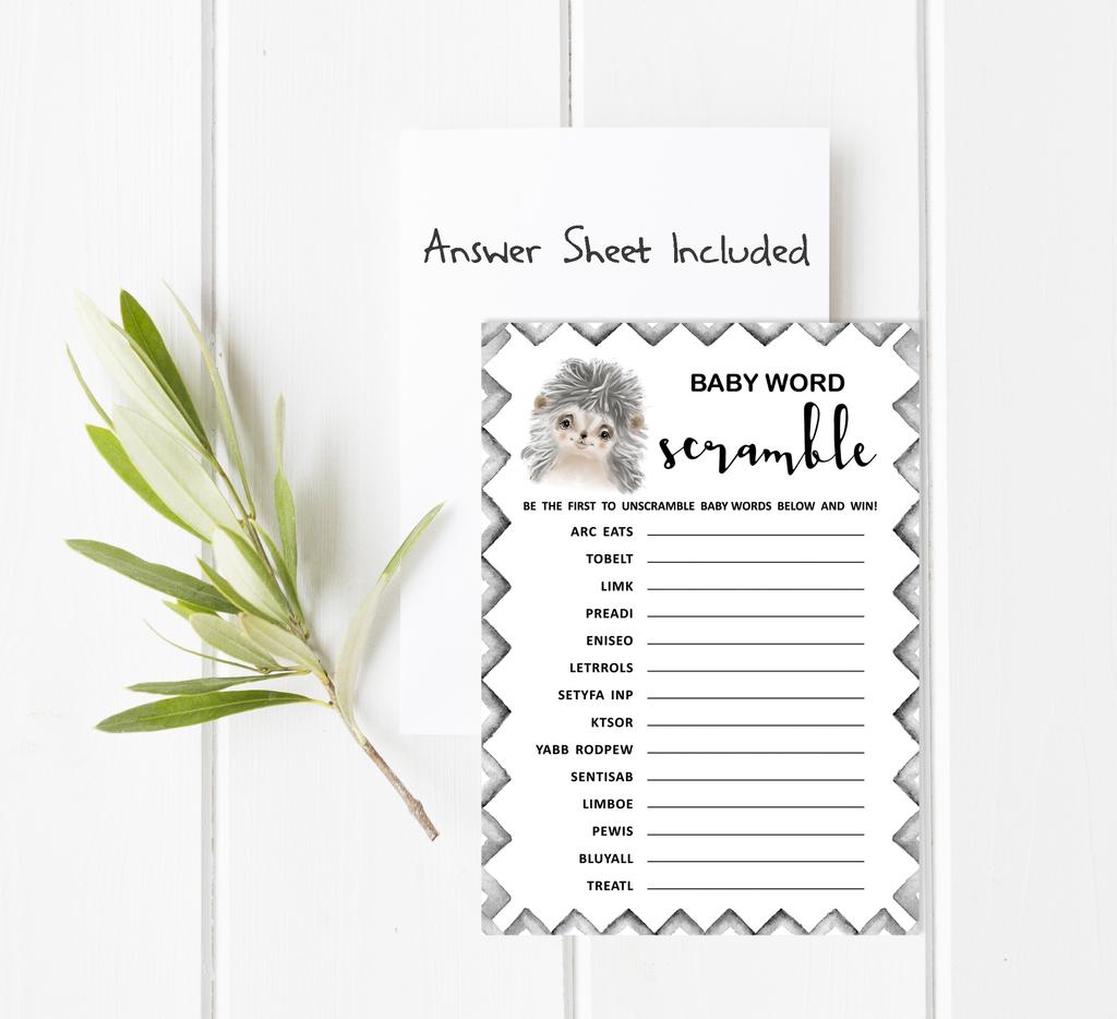 Inkdotpot Игровой набор Baby Shower из 50 игр BabyA AlphabetA ABCA Game Hedgehog Jungle Animals Party