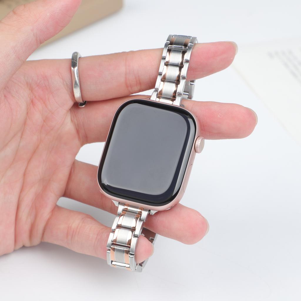 Slim Stainless Steel for Apple Watch band 40mm 44mm 46mm 49mm 38mm 41 42 45mm Metal Bracelet iWatch series 10 9 se Ultra2 strap