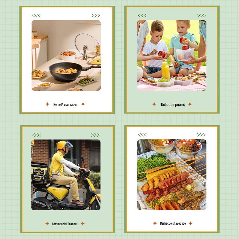Прямоугольные биоразлагаемые коробки для еды из кукурузного крахмала, 650 мл