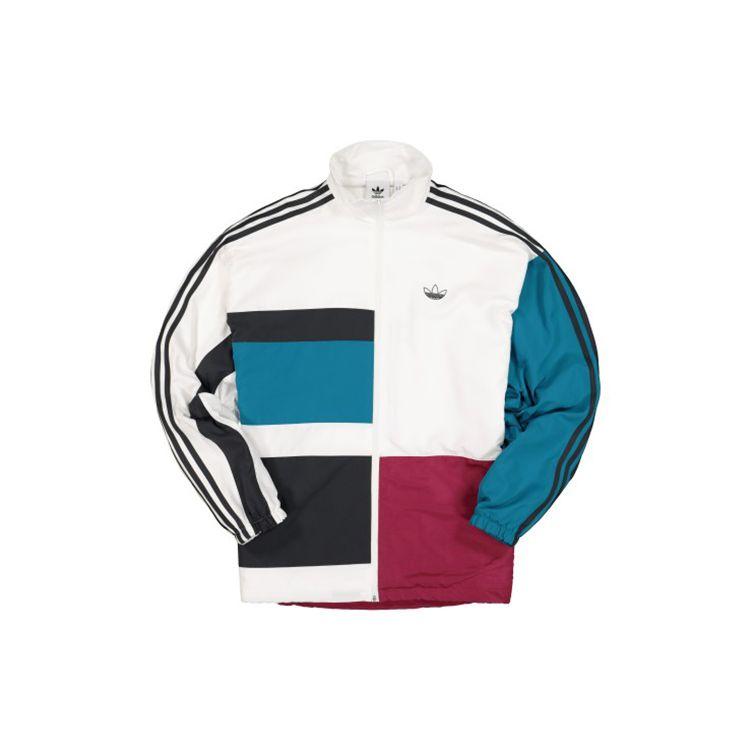 adidas Originals Spirit Oversized Лоскутная спортивная куртка Мужские куртки Белые многоцветные ED6242