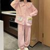 Women Warm Pajamas Sets Winter Thick Winter Coral Fleece Sleepwear Flannel Plus Size Pyjamas Night Wear Home Clothes