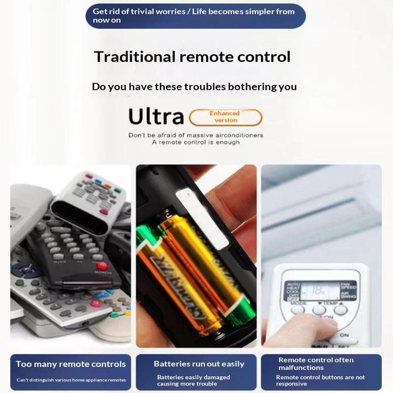 Universal AC Remote Control Mini Portable Glow Buttons LCD Display Suitable for Home Hotel Travel Use