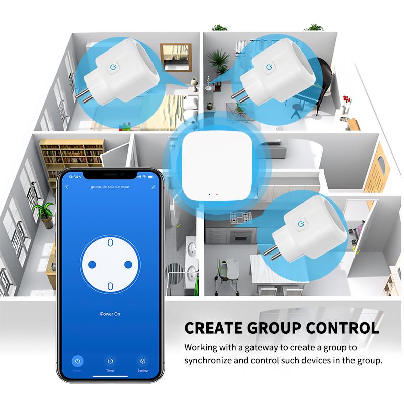 Умная розетка Corui Zigbee Eu Tuya 16a с монитором мощности, беспроводной пульт дистанционного управления, приложение для умного дома, используемое с Google Alexa