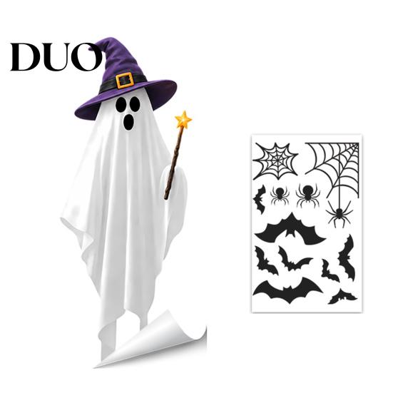 Seasonal Party Supplies Halloween Ghost Glass Sticker, Cartoon Static Window Cling for Accessories Parties, Waterproof Decoration Decal