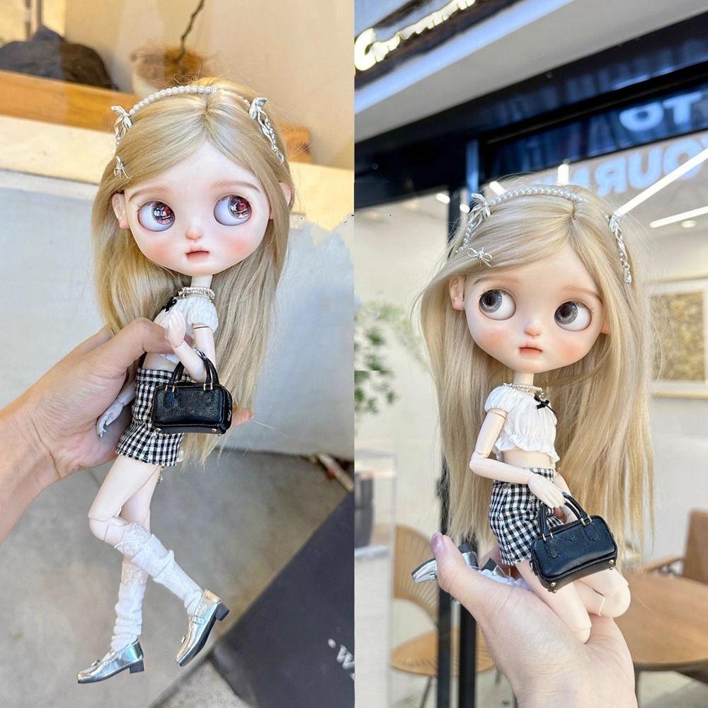 Повседневная одежда Милая Джинсовая юбка с разрезом Ручная работа Модные Топы с бантом Одежда Игрушки для детей Аксессуары для DIY для кукол Blythe ob24