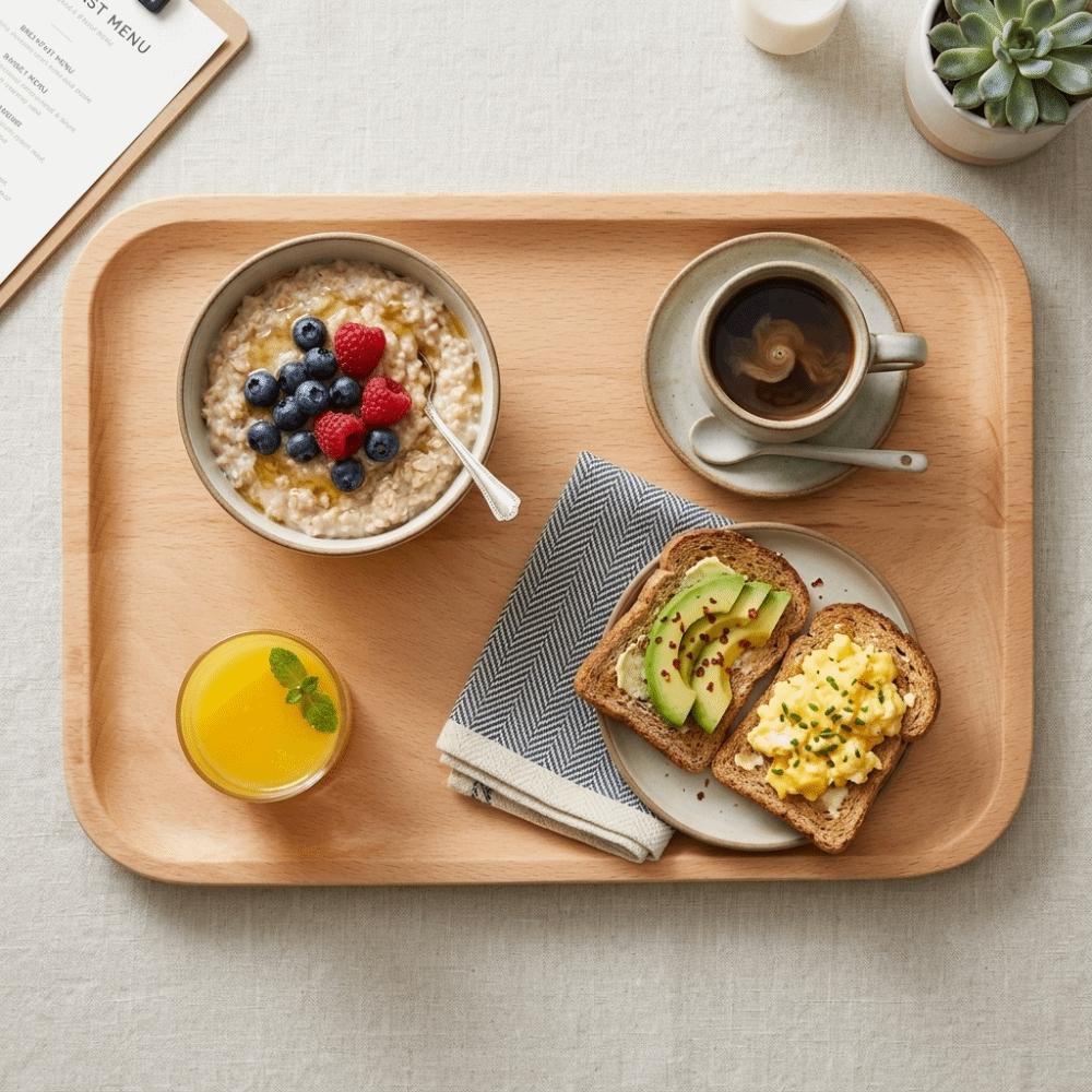 Anti-spill Edge Kitchen Utensil Flat Smooth Food Bearing Plate Serving Tray Afternoon Tea
