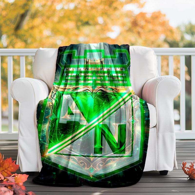 Atletico Nacional Flannel Blanket Soft All-Season Throw, Design for Camping, Car Travel, Hiking Sofa, Bed, Office Perfect Gift for Parties