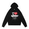 Unisex Oversized Hoodie With Web Print Graphic Design Heavyweight Cotton Sweatshirt Streetwear Hip Hop Style