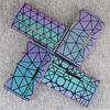 Brand Wallet Women's Clutch Luminous Long Wallet Geometry Lattice Female Card Holder Coin Purse