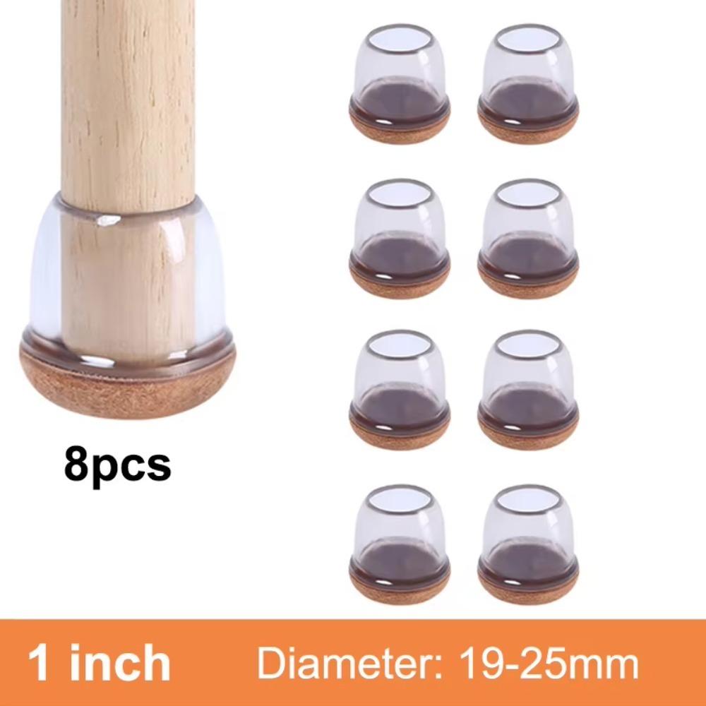 8pcs Felt Bottom Furniture Floor Feet Cup Thick Chair Leg Caps Decor Furniture Table Leg Pad Home