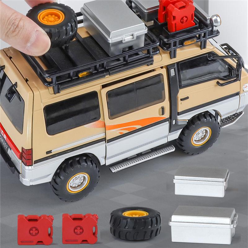 ydcp10 1:24 Mitsubishi Delica MPV Alloy Car Model Diecast Metal Classic Commercial Vehicles Car Model Sound and Light Children Toy Gift