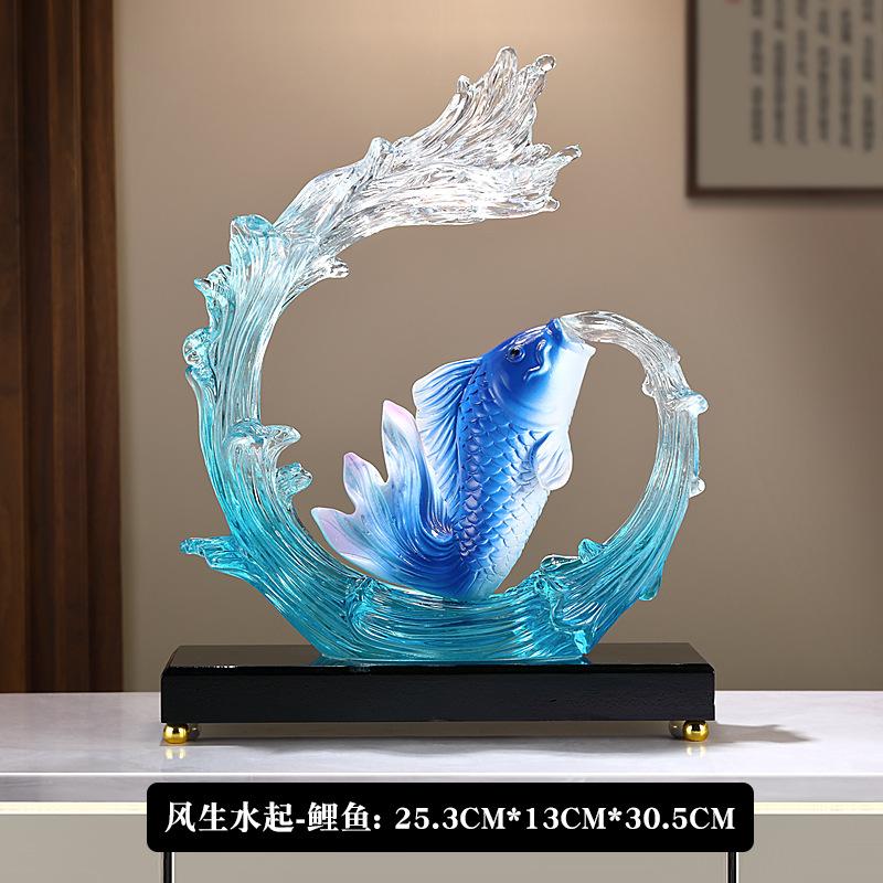 Скульптура тыквы «Счастливый карп», украшение для рабочего стола в офисе, креативная статуэтка из смолы, китайский подарок на свадьбу и Новый год