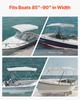 4 Bow Boat Bimini Tops 96"Lx(85"-90")W x 54"H Awning Canopy Light Grey