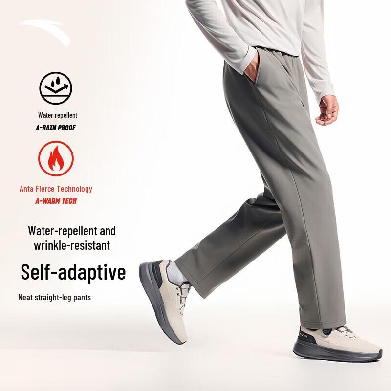 Anta Мужские эластичные тканые спортивные брюки прямого кроя