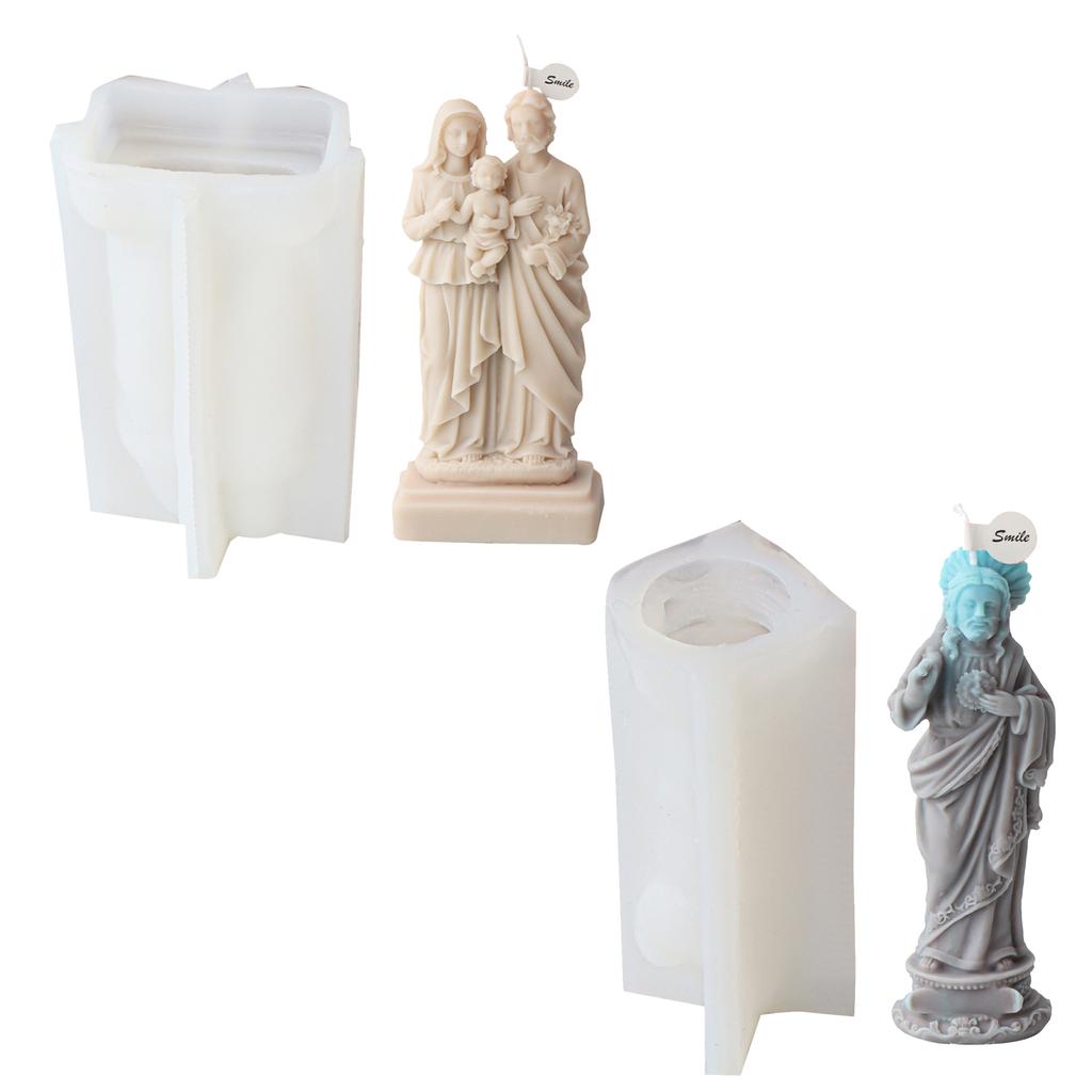 3D Jesuses Silicone Candle Mould for Handmade Soap Gypsum Resin Aromatherapy Candle Silicone Mould Desktop Decorations