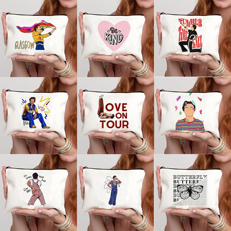 Сумка для косметики Love on Tour Pattren HS Merch Кейс для макияжа Органайзер для туалетных принадлежностей в поездку Хранение Harry's House Косметичка Карандаш